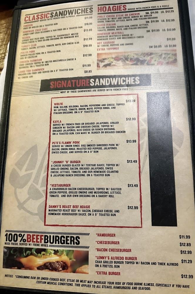 Rye's Bar & Restaurant Menu image 2